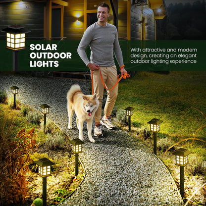 GIGALUMI Solar Outdoor Lights,12 Pack LED Solar Lights Outdoor Waterproof, Solar Walkway Lights Maintain 10 Hours of Lighting for Your Garden, Landscape, Path, Yard, Patio, Driveway - CookCave
