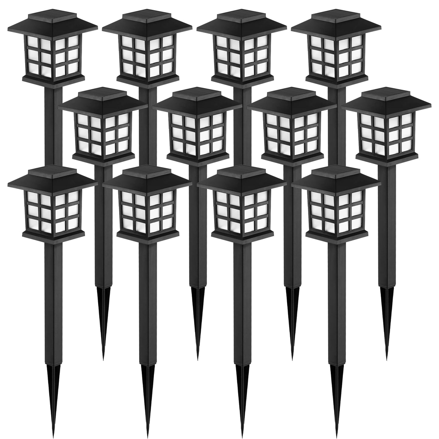 GIGALUMI Solar Outdoor Lights,12 Pack LED Solar Lights Outdoor Waterproof, Solar Walkway Lights Maintain 10 Hours of Lighting for Your Garden, Landscape, Path, Yard, Patio, Driveway - CookCave