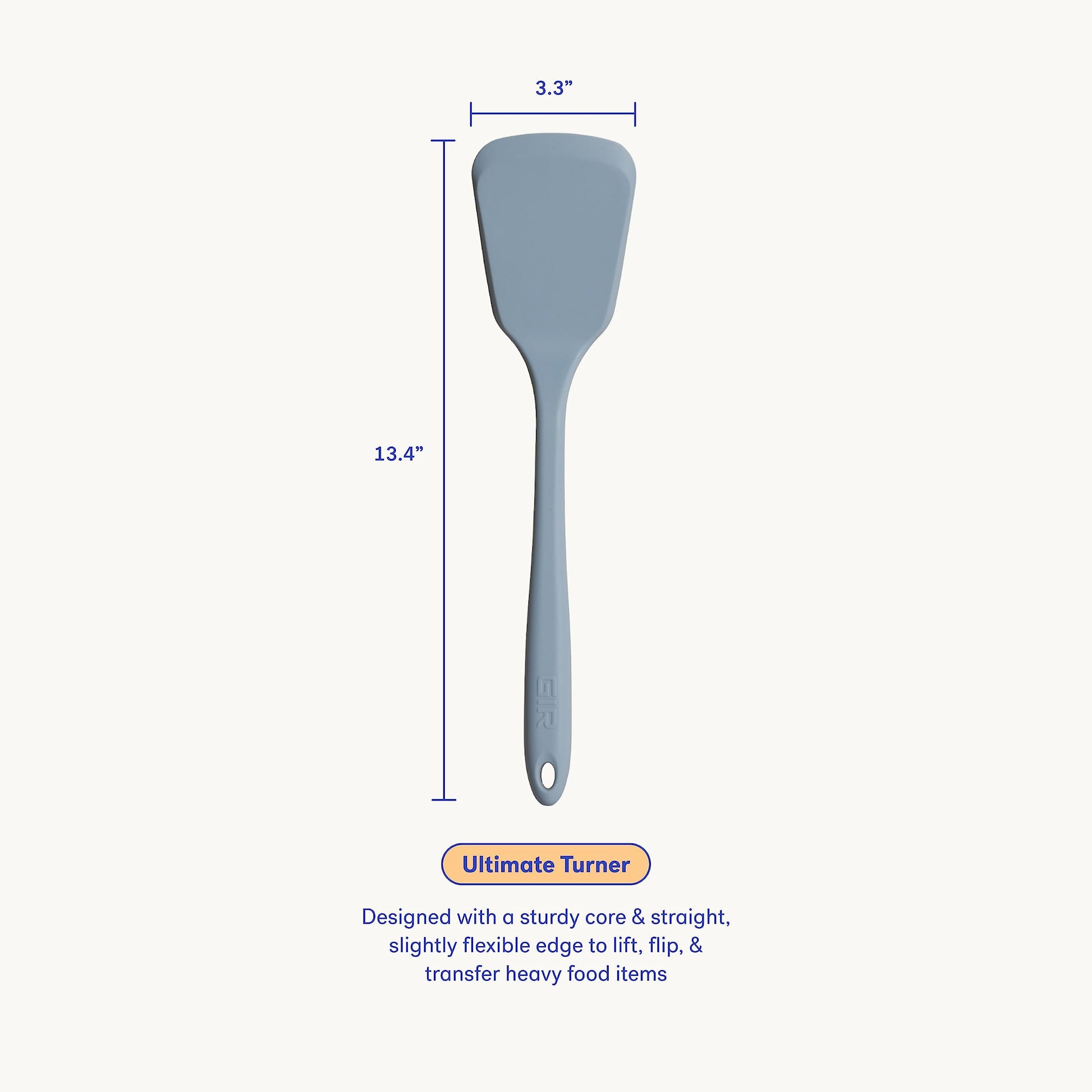 GIR: Get It Right Silicone Turner - Non-Stick & Heat Resistant Silicone Spatula Turner for BBQs & Cookouts - Lifts, Flip and Transfer Food Items - 13 Inch, Slate - CookCave