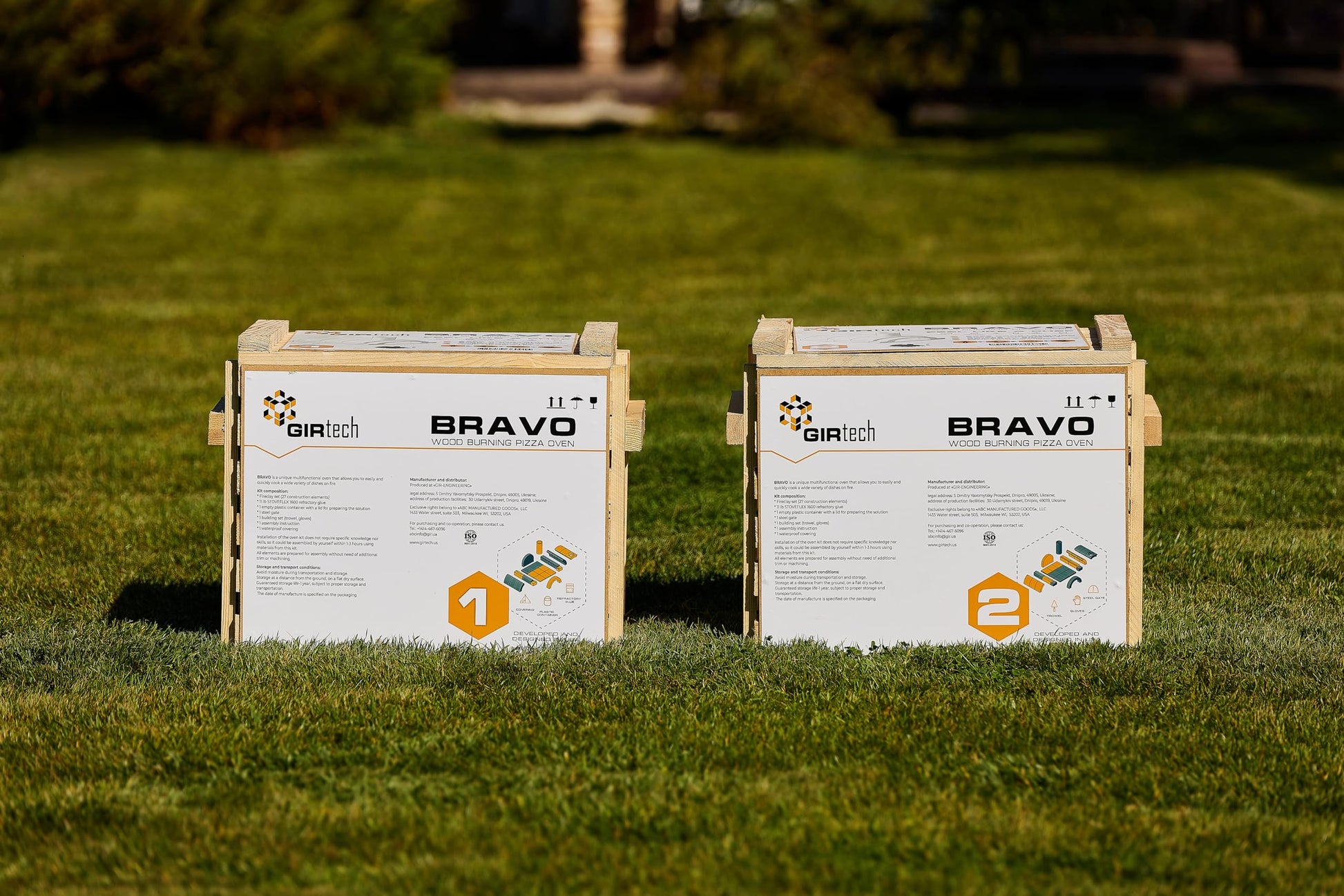 GIRtech BRAVO Wood Burning Fire Brick Pizza Oven for Outdoor Cooking - FULLY DIY KIT - Includes Firebrick Set, Refractory Glue, Trowel, Gloves, Cover, Steel Gate, Assembly Instructions (3 hours) - CookCave