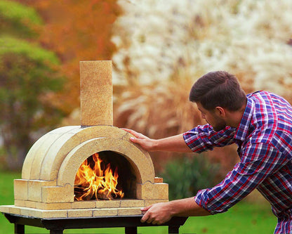 GIRtech BRAVO Wood Burning Fire Brick Pizza Oven for Outdoor Cooking - FULLY DIY KIT - Includes Firebrick Set, Refractory Glue, Trowel, Gloves, Cover, Steel Gate, Assembly Instructions (3 hours) - CookCave