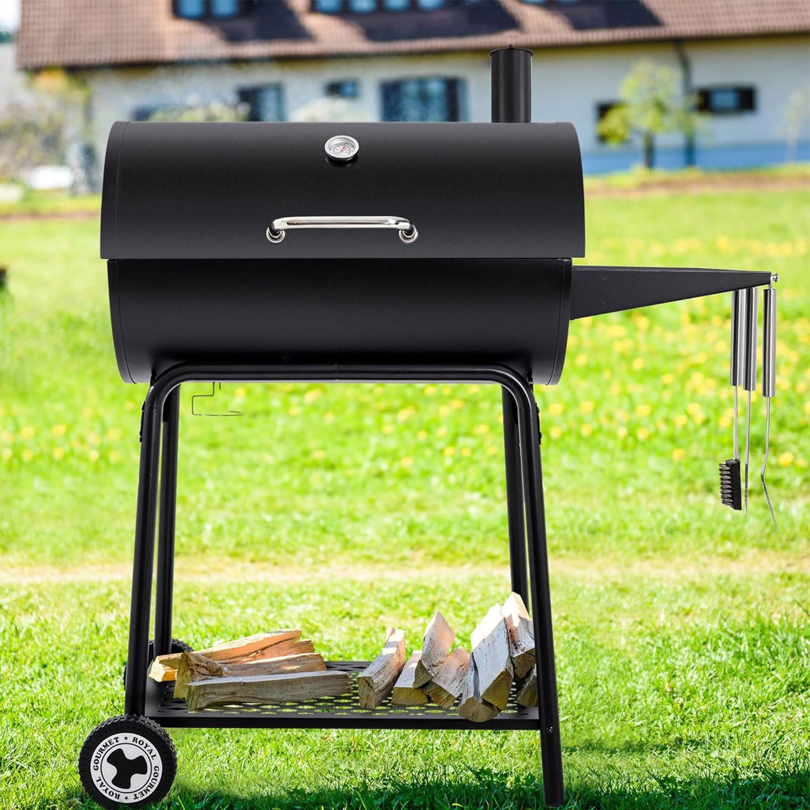 GLOWYE 3 1/8” Luminous BBQ Thermometer Gauge for CharBroil Oklahoma Joe’s Smokers, Weber, Royal Gourmet, Char-Griller and Most Charcoal Grills, 1/2 NPT Stainless Steel Grill Temperature Gauge - CookCave