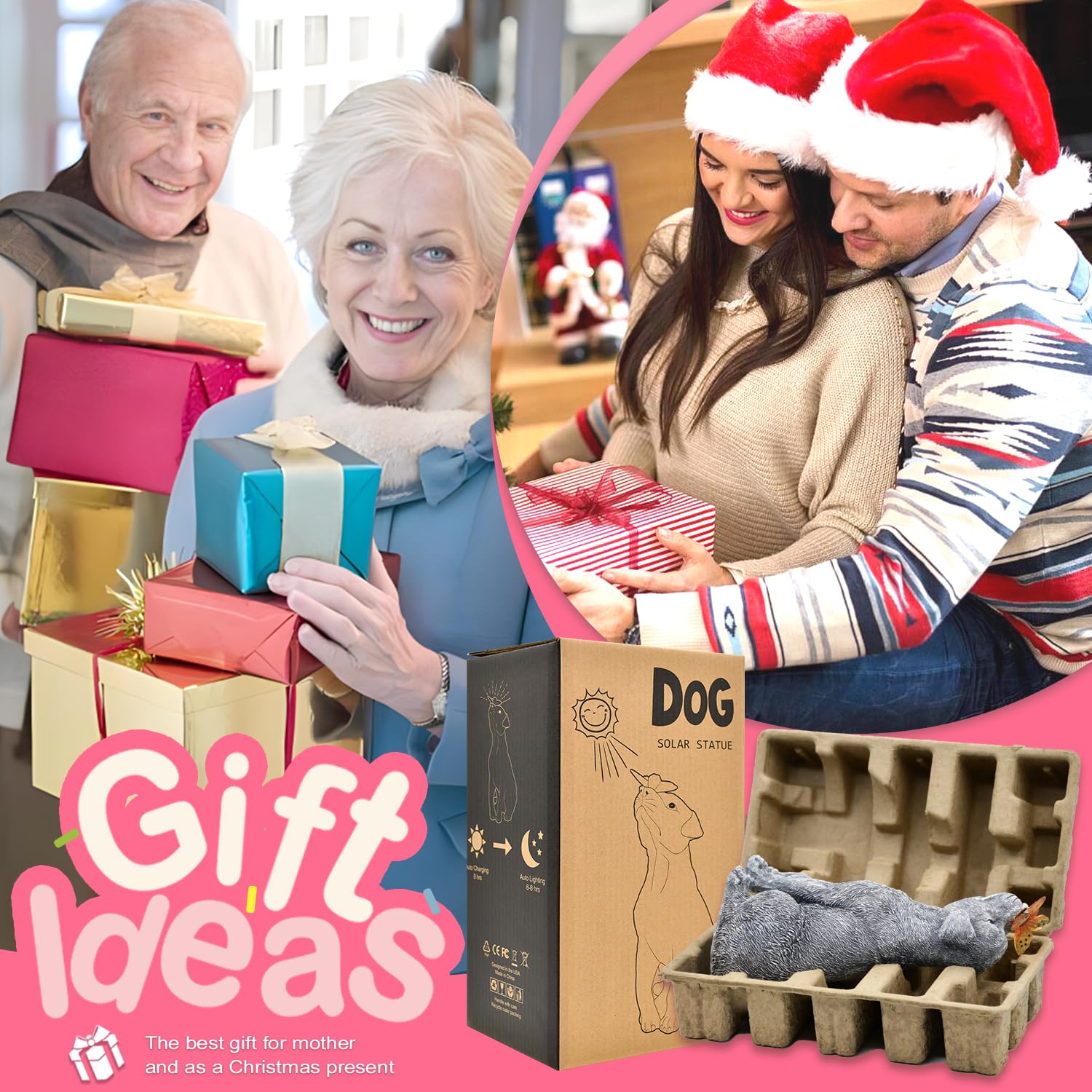 Goodeco Dog Statue with Solar Butterfly - Ideal Gifts for Dad, Mom or Birthdays, Beautifully Crafted Outdoor Decorations to Wow Your Guests - CookCave