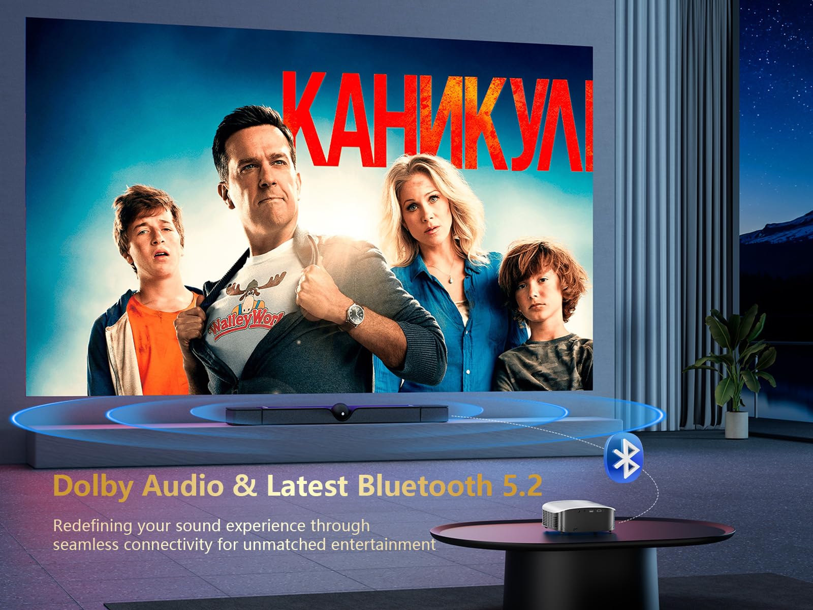 GooDee Smart 4K Projector with 5G WIFI and Bluetooth, Netflix/Amazn Prime Video Certified, Dolby Audio, 800ANSI Outdoor Projector, 400" Zoom Home Theater Projector Compatible with TV Stick,iOS,Android - CookCave