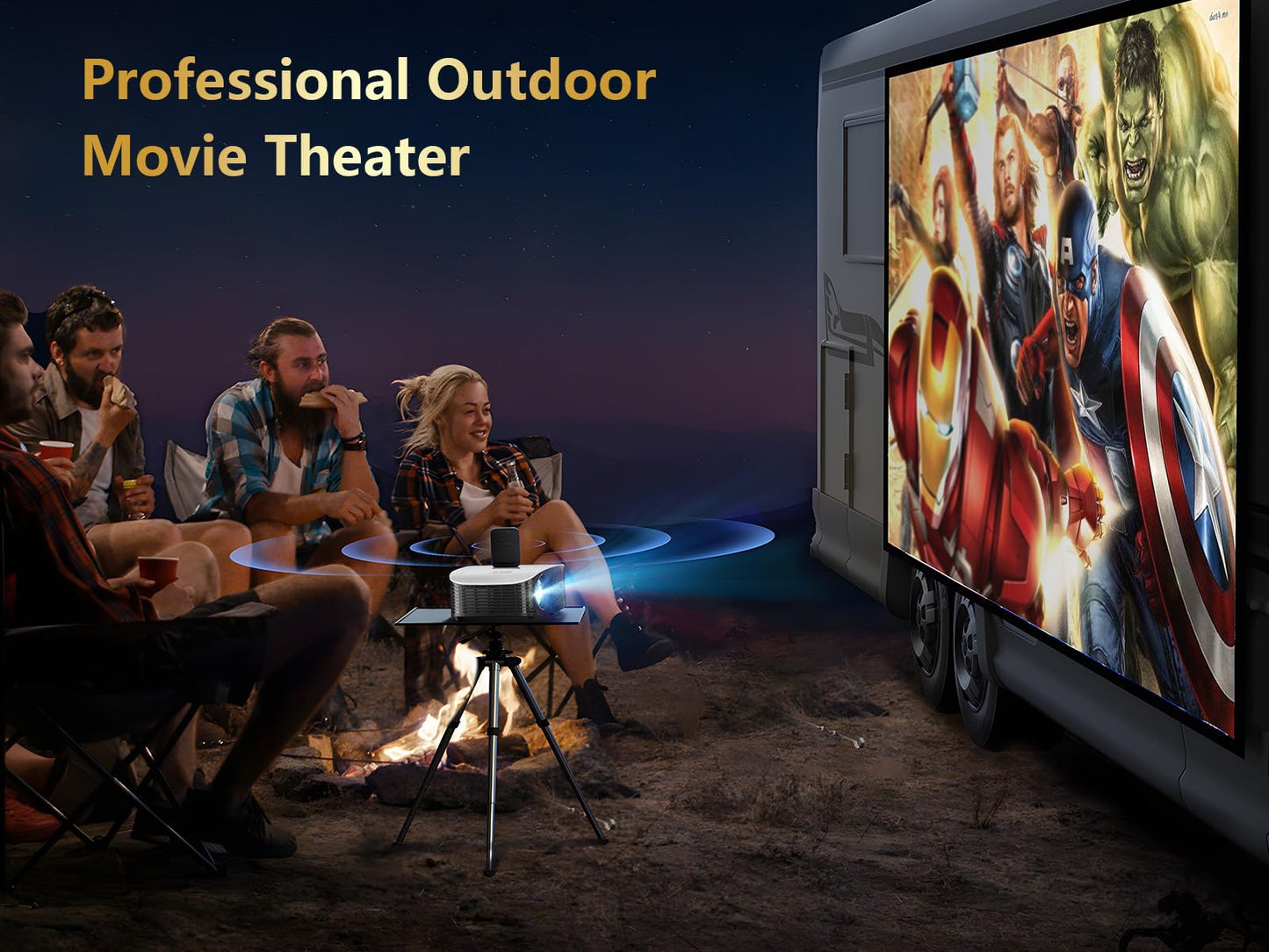 GooDee Smart 4K Projector with 5G WIFI and Bluetooth, Netflix/Amazn Prime Video Certified, Dolby Audio, 800ANSI Outdoor Projector, 400" Zoom Home Theater Projector Compatible with TV Stick,iOS,Android - CookCave