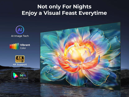 GooDee Smart 4K Projector with 5G WIFI and Bluetooth, Netflix/Amazn Prime Video Certified, Dolby Audio, 800ANSI Outdoor Projector, 400" Zoom Home Theater Projector Compatible with TV Stick,iOS,Android - CookCave