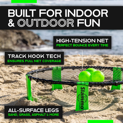 GoSports Slammo Game Set (Includes 3 Balls, Carrying Case and Rules) - Outdoor Lawn, Beach & Tailgating Roundnet Game for Kids, Teens & Adults - CookCave