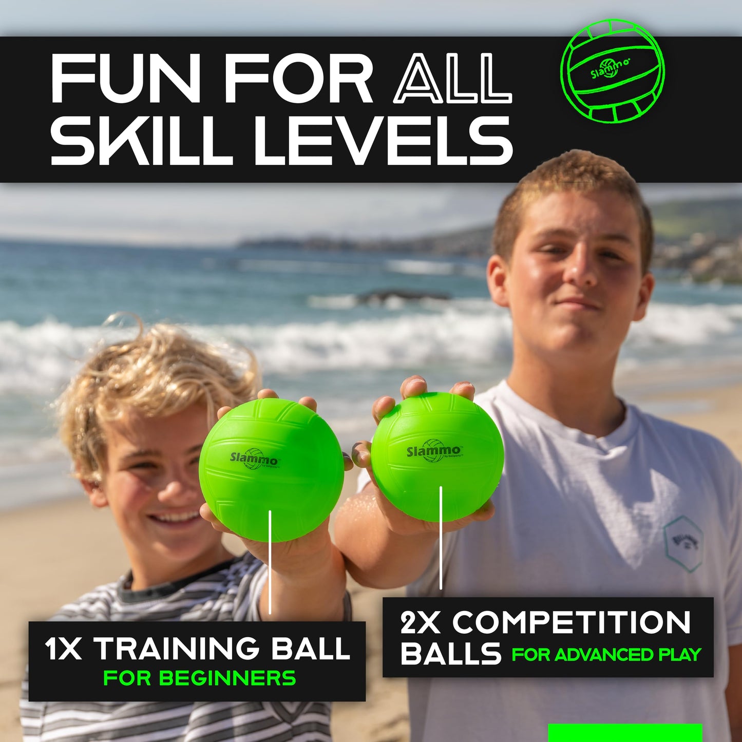 GoSports Slammo Game Set (Includes 3 Balls, Carrying Case and Rules) - Outdoor Lawn, Beach & Tailgating Roundnet Game for Kids, Teens & Adults - CookCave