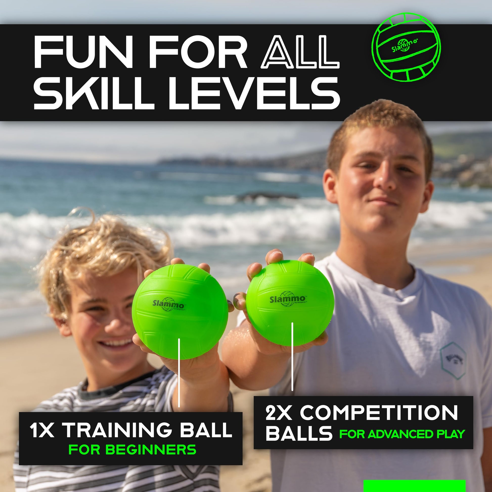 GoSports Slammo Game Set (Includes 3 Balls, Carrying Case and Rules) - Outdoor Lawn, Beach & Tailgating Roundnet Game for Kids, Teens & Adults - CookCave