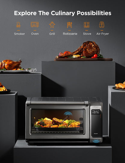 GoveeLife Digital Meat Thermometer Wireless with WiFi Bluetooth, Food Thermometer for Cooking, Long Range Probe Monitoring, Rechargeable Base, APP Alerts Recipes for BBQ, Oven, Grill, Smoker - CookCave