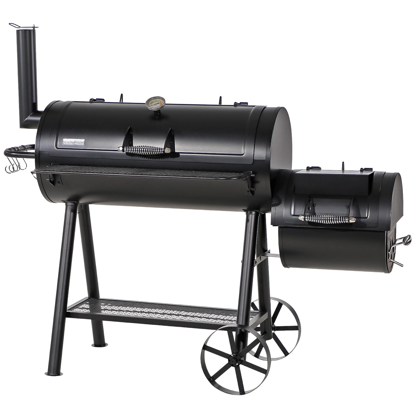 GREEN PARTY Offset Smoker Charcoal Grills with 37-Inch Cook Chamber, Barrel Smoker and Charcoal Grill Combo, 941 Sq. In. Space Barrel Charcoal Smoker Grill for Outdoor BBQ Patio Backyard Cooking - CookCave
