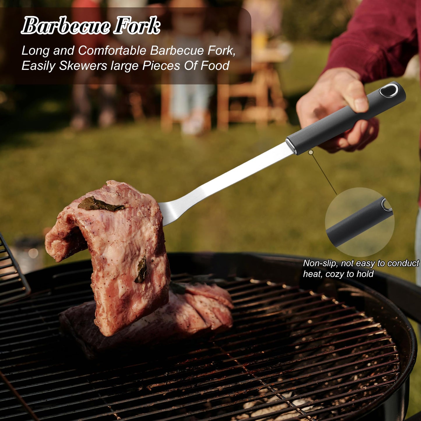 Griddle Accessories Kit - Grilling Accessories, Stainless Steel Heavy Duty Grill Tools Set with Spatula, Fork, Tongs and Gift-Box for Outdoor Barbecue, Home Grill (3PCS) - CookCave