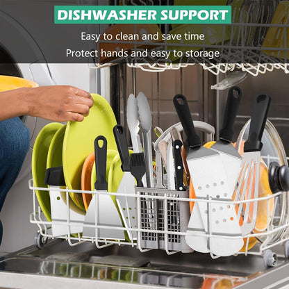 Griddle Accessories Kit of 20, HaSteeL Heavy Duty Metal Spatula Set, Stainless Steel Teppanyaki Tools for Flat Top, Barbecue Grilling Indoor & Outdoor, Melting Dome, Burger Turner, Dishwasher Safe - CookCave