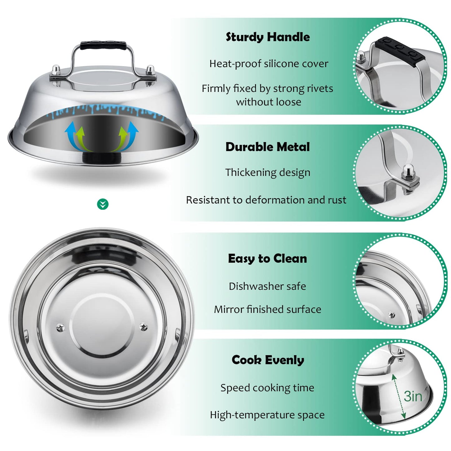 Griddle Accessories Kit of 20, HaSteeL Heavy Duty Metal Spatula Set, Stainless Steel Teppanyaki Tools for Flat Top, Barbecue Grilling Indoor & Outdoor, Melting Dome, Burger Turner, Dishwasher Safe - CookCave