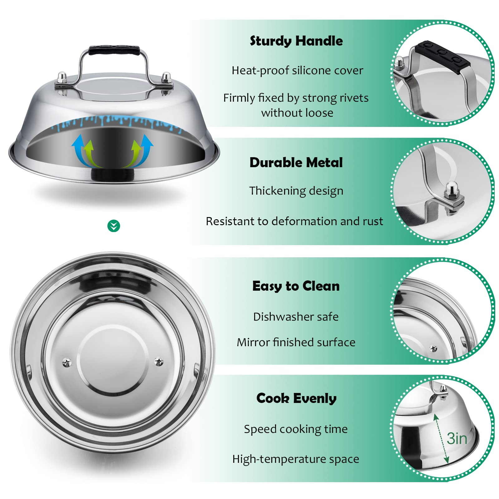 Griddle Accessories Kit of 20, HaSteeL Heavy Duty Metal Spatula Set, Stainless Steel Teppanyaki Tools for Flat Top, Barbecue Grilling Indoor & Outdoor, Melting Dome, Burger Turner, Dishwasher Safe - CookCave