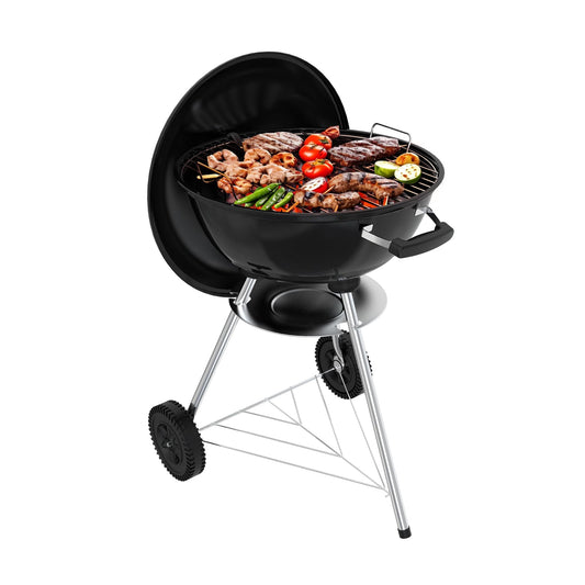 GRILIFE 18 inch Charcoal Grill, Portable Round Kettle Barbecue Grills,Durable & Easy to Assemble, Smoker/BBQ Grill with Wheels for Backyard, Camping, Small Patio and Beach, Black - CookCave
