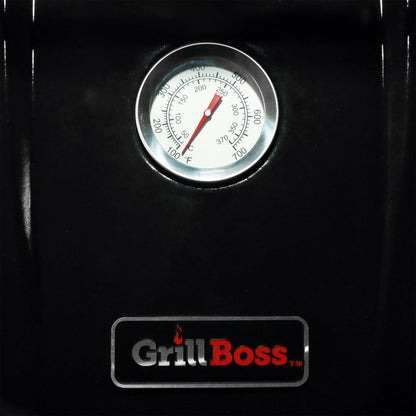 Grill Boss 4 Tier Vertical Freestanding Charcoal Smoker Portable BBQ Grill with Temperature Gauge for Outdoors, 564 Square Inch Cooking Area, Black - CookCave
