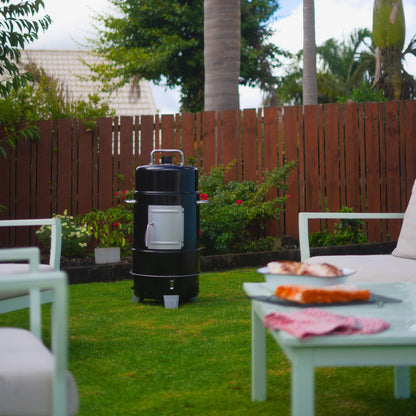 Grill Boss 4 Tier Vertical Freestanding Charcoal Smoker Portable BBQ Grill with Temperature Gauge for Outdoors, 564 Square Inch Cooking Area, Black - CookCave