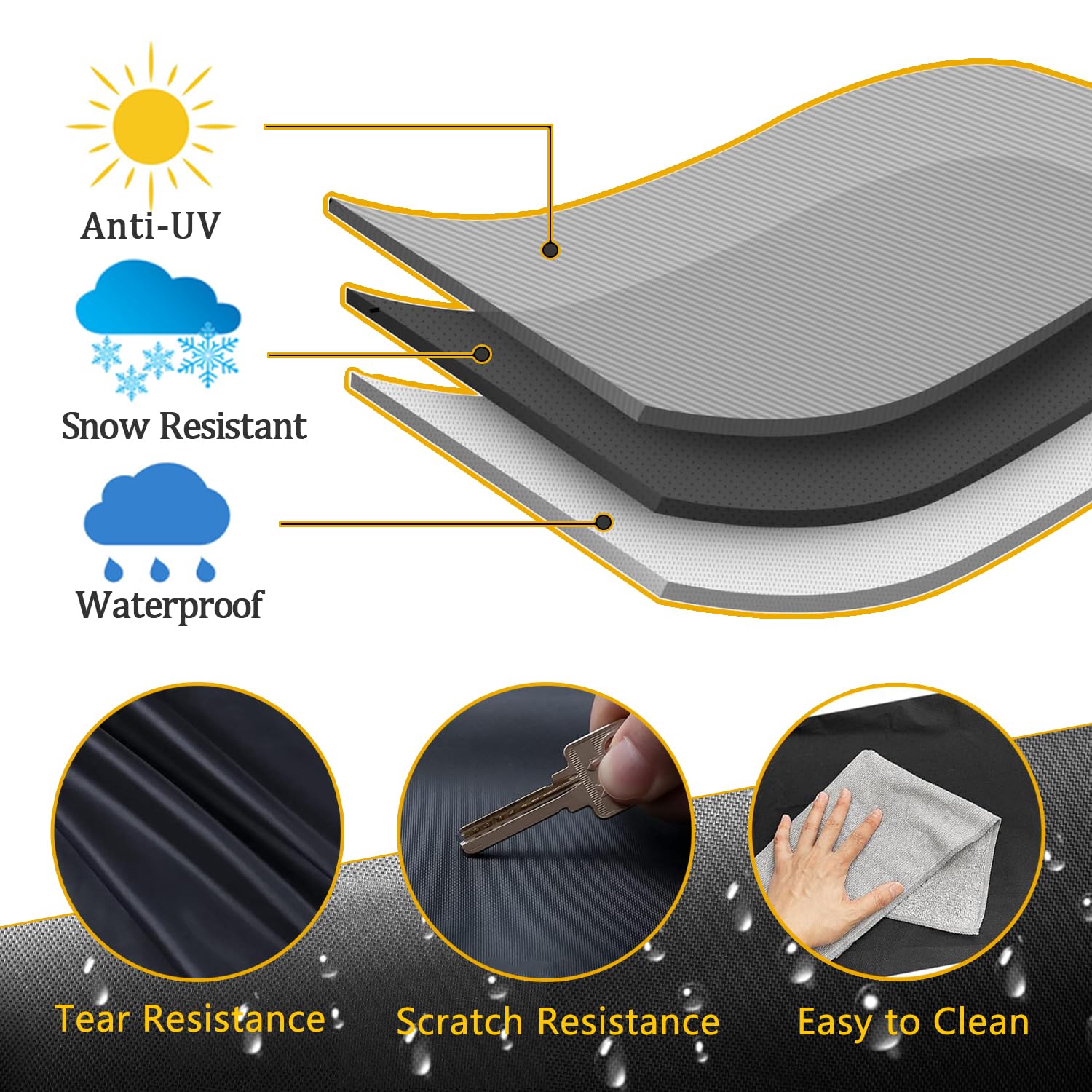 Grill Cover, 58 inch Waterproof BBQ Gas Grill Cover, Outdoor Barbecue Grill Cover with Hook and Loop for Char-Broil Nexgrill Weber and More Grills - CookCave