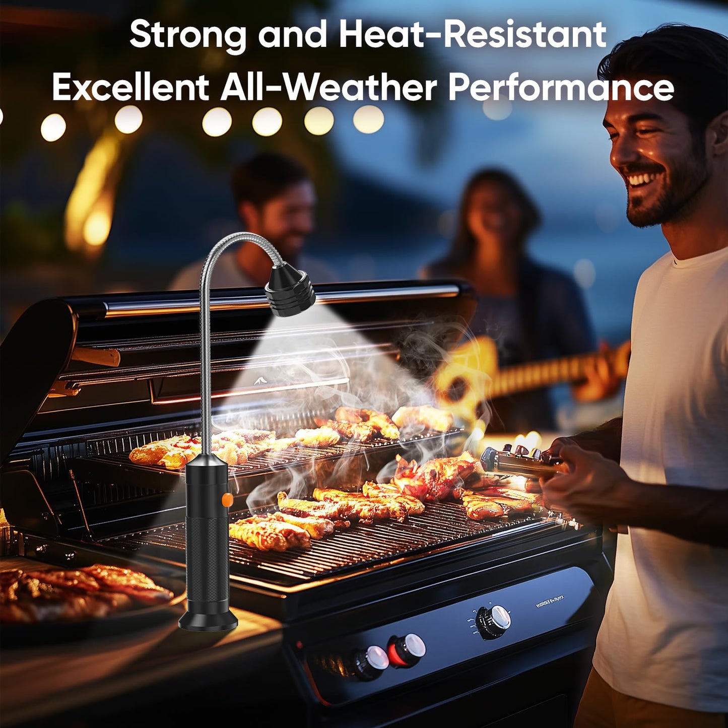 Grill Light BBQ Grilling Accessories: 2025 Unique Dad Gifts for Fathers Day from Wife Daughter - Cool Gifts for Men Husband Grandpa - Outdoor Bright Magnetic LED Light Smoker Accessories Tools 2 Pack - CookCave