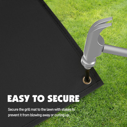 Grill Mats for Outdoor Grill Compatible with Blackstone 28 & 36in Griddle to Protect Deck and Patio, Fireproof Griddle Mat, Griddle Accessories Compatible with Blackstone Griddle, 65x48x0.02in, Black - CookCave