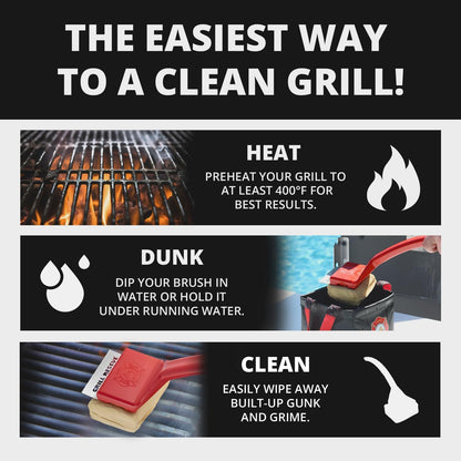 Grill Rescue BBQ Replaceable Scraper Cleaning Head, Bristle Free - Durable and Unique Grill Tools for Cast Iron or Stainless-Steel Grates, Barbecue Cleaner (Scraper Brush) - CookCave