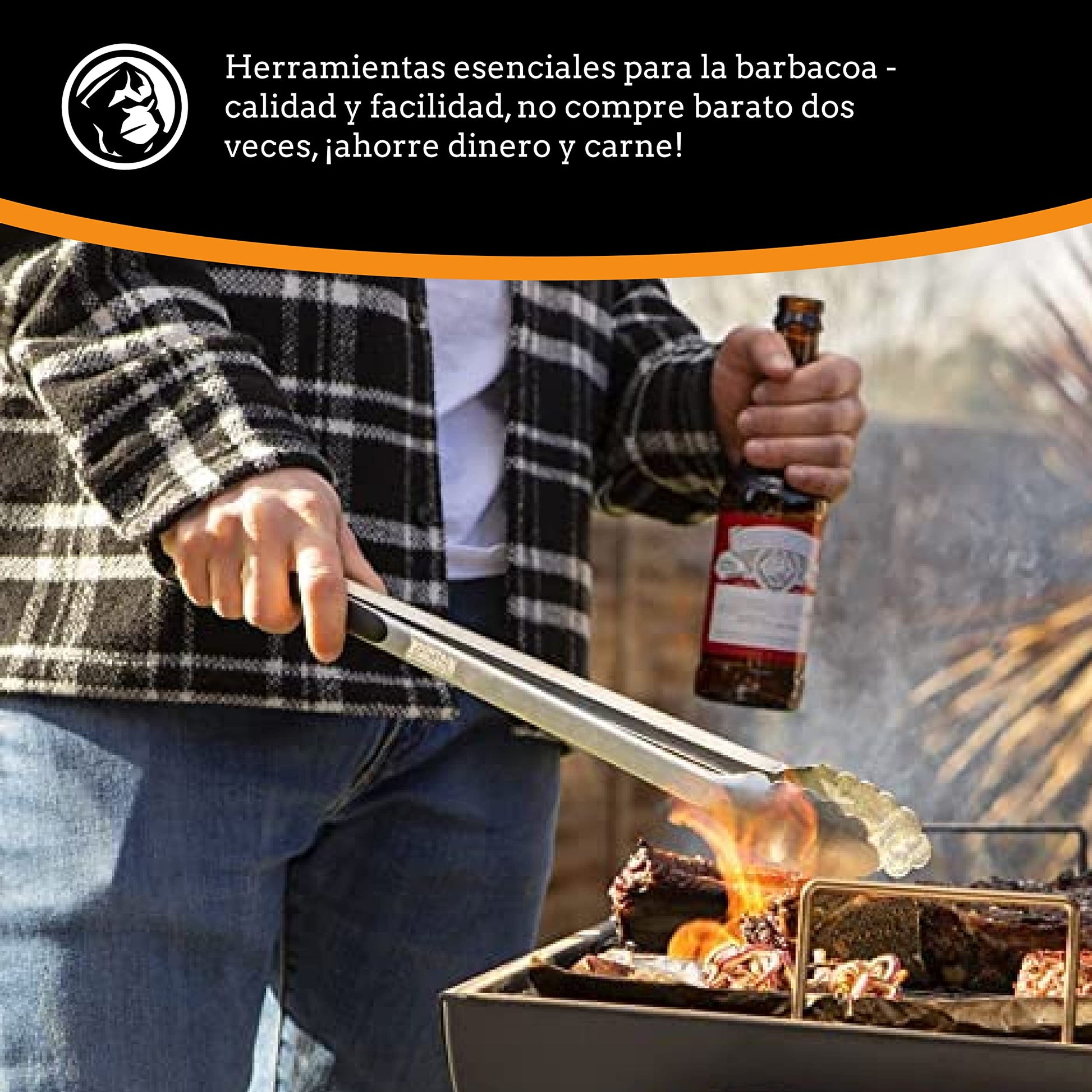 Grill Tongs for Cooking BBQ - 12 & 16" Set of 2 Heavy Duty Grilling Cooking Tongs for Serving Food Rubber Grips Long Locking Stainless Steel kitchen tongs & Barbecue No More Burnt hands Heat Resistant - CookCave