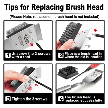 GRILLART Grill Brush and Scraper, Wire BBQ Grill Brush for Outdoor Grill, 16.5” Grill Cleaning Brush BBQ Grill Accessories, Safe Grill Cleaner Brush-Ideal Gift for Men/Dad BBQ Brush for Grill Cleaning - CookCave