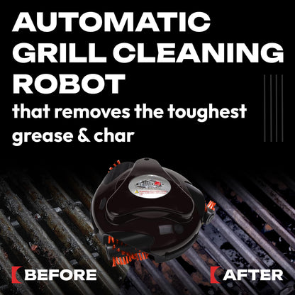 Grillbot Automatic Grill Cleaning Robot with Nylon Brushes, BBQ Grill Cleaner, Grill Brush, Grill Scraper, BBQ Accessories (Red Grillbot + Carry Case) - CookCave