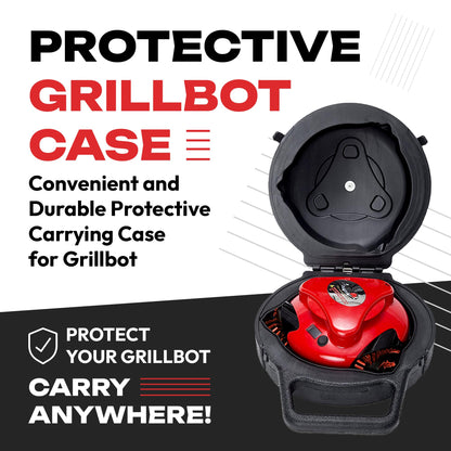 Grillbot Automatic Grill Cleaning Robot with Nylon Brushes, BBQ Grill Cleaner, Grill Brush, Grill Scraper, BBQ Accessories (Red Grillbot + Carry Case) - CookCave