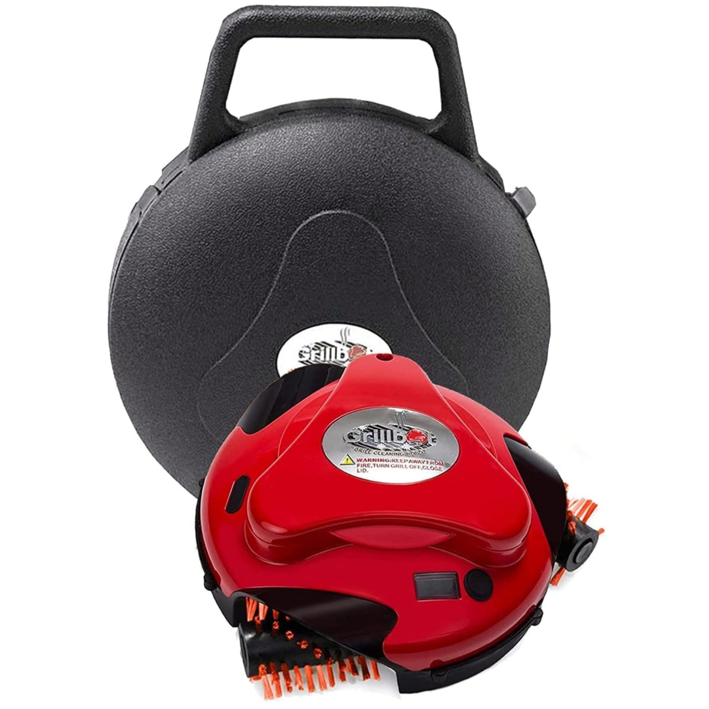 Grillbot Automatic Grill Cleaning Robot with Nylon Brushes, BBQ Grill Cleaner, Grill Brush, Grill Scraper, BBQ Accessories (Red Grillbot + Carry Case) - CookCave