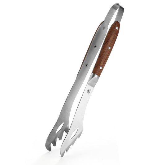 GRILLGEN Heavy Duty Rosewood Handle BBQ Grill Tongs, 16.73" Long Premium BBQ Grill Tongs for Outdoor Grilling, Essential Accessory for Barbecue & Grill, Best Grilling Gift - CookCave