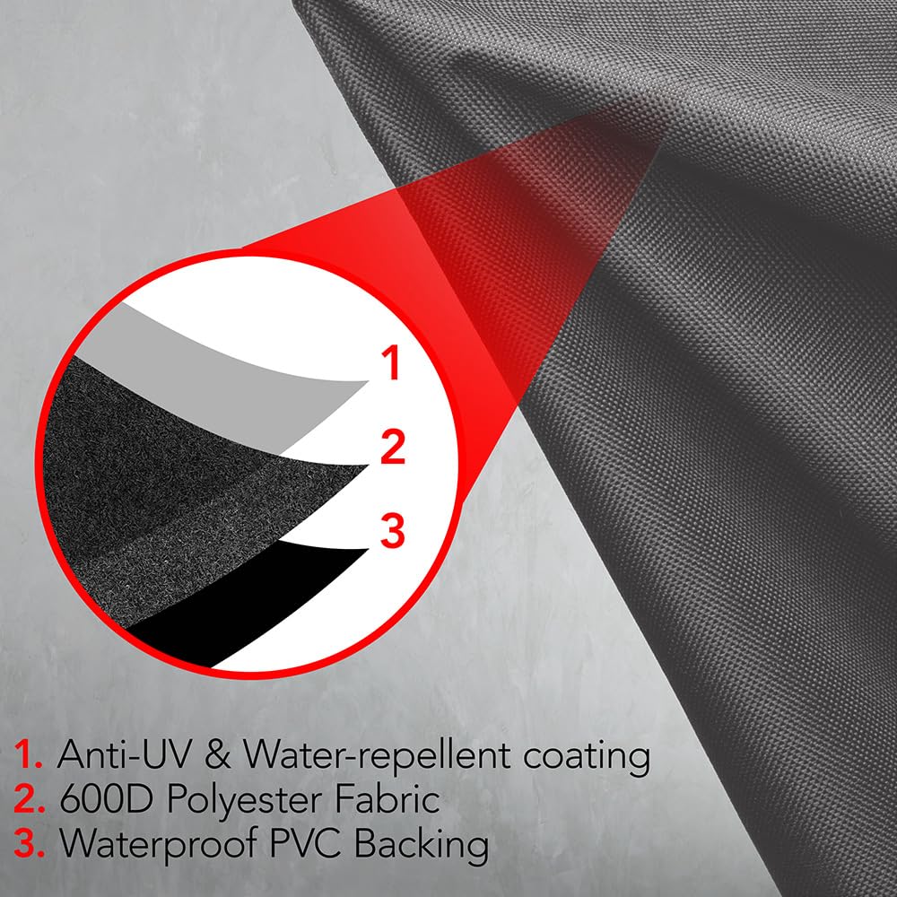 GrillTough Heavy Duty BBQ Grill Cover for Outdoor Grill, 58 Inch – Waterproof, Weather Resistant, UV & Fade Resistant with Adjustable Straps – Gas Grill Cover for Weber, Charbroil, etc. Charcoal - CookCave