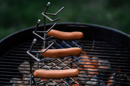 GUTE Hot Dog Roaster Stainless Steel Three Man Stick Figure Griller Funny Barbeque BBQ Grilling Gifts, Dad Gifts, Men Novelty Hotdog - Great for Parties, Birthdays, Tailgates! - CookCave
