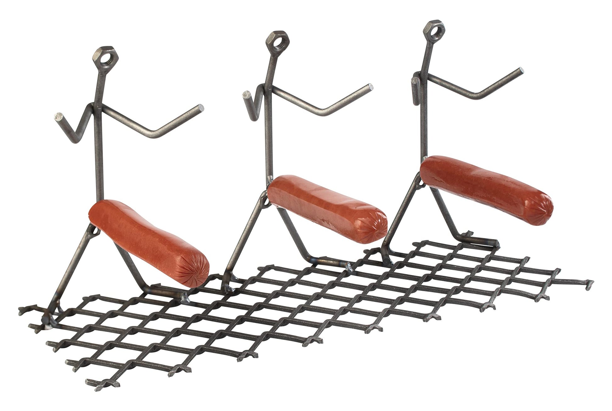 GUTE Hot Dog Roaster Stainless Steel Three Man Stick Figure Griller Funny Barbeque BBQ Grilling Gifts, Dad Gifts, Men Novelty Hotdog - Great for Parties, Birthdays, Tailgates! - CookCave
