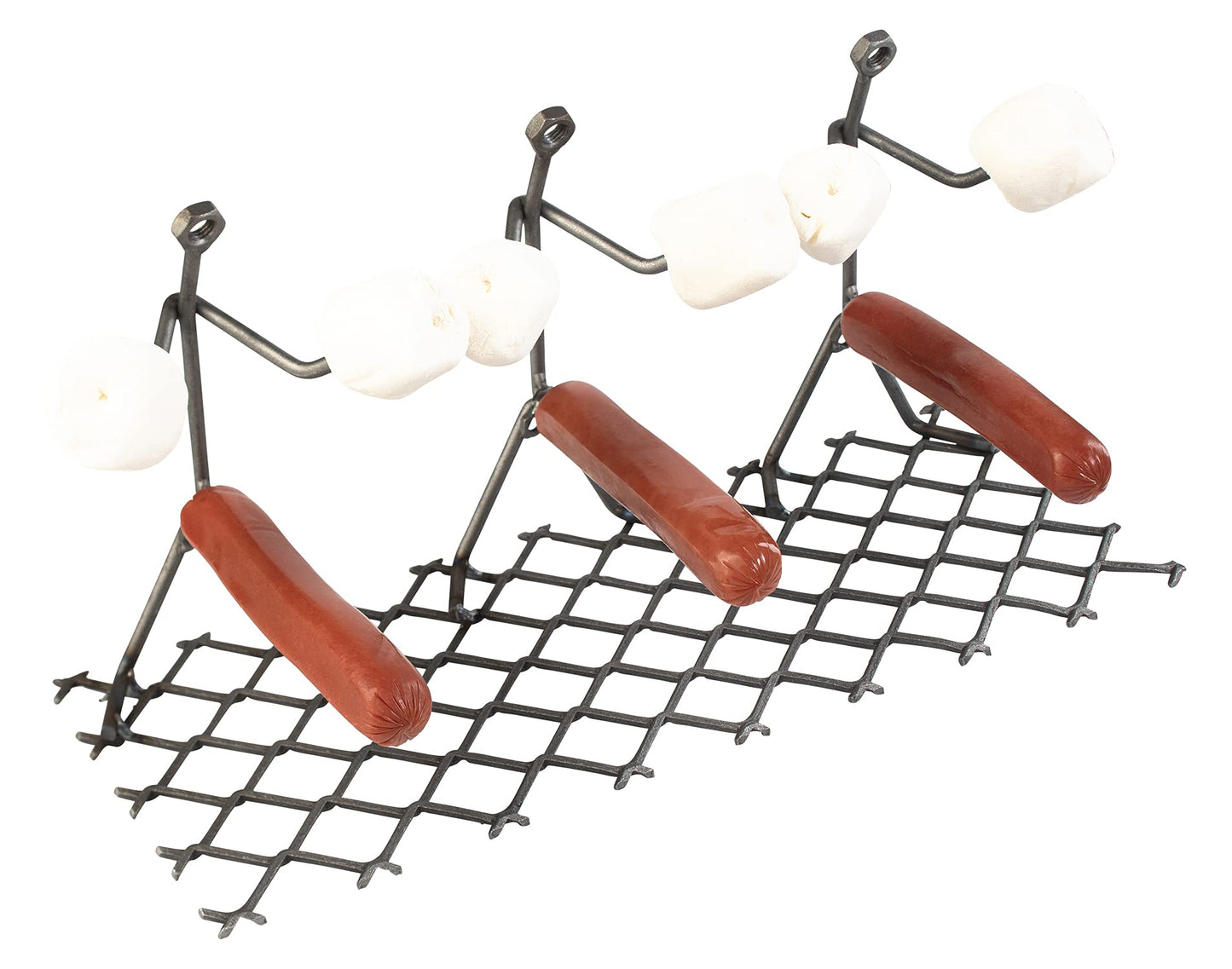 GUTE Hot Dog Roaster Stainless Steel Three Man Stick Figure Griller Funny Barbeque BBQ Grilling Gifts, Dad Gifts, Men Novelty Hotdog - Great for Parties, Birthdays, Tailgates! - CookCave