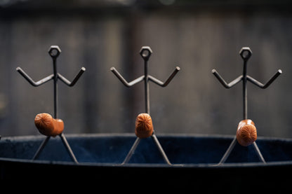 GUTE Hot Dog Roaster Stainless Steel Three Man Stick Figure Griller Funny Barbeque BBQ Grilling Gifts, Dad Gifts, Men Novelty Hotdog - Great for Parties, Birthdays, Tailgates! - CookCave