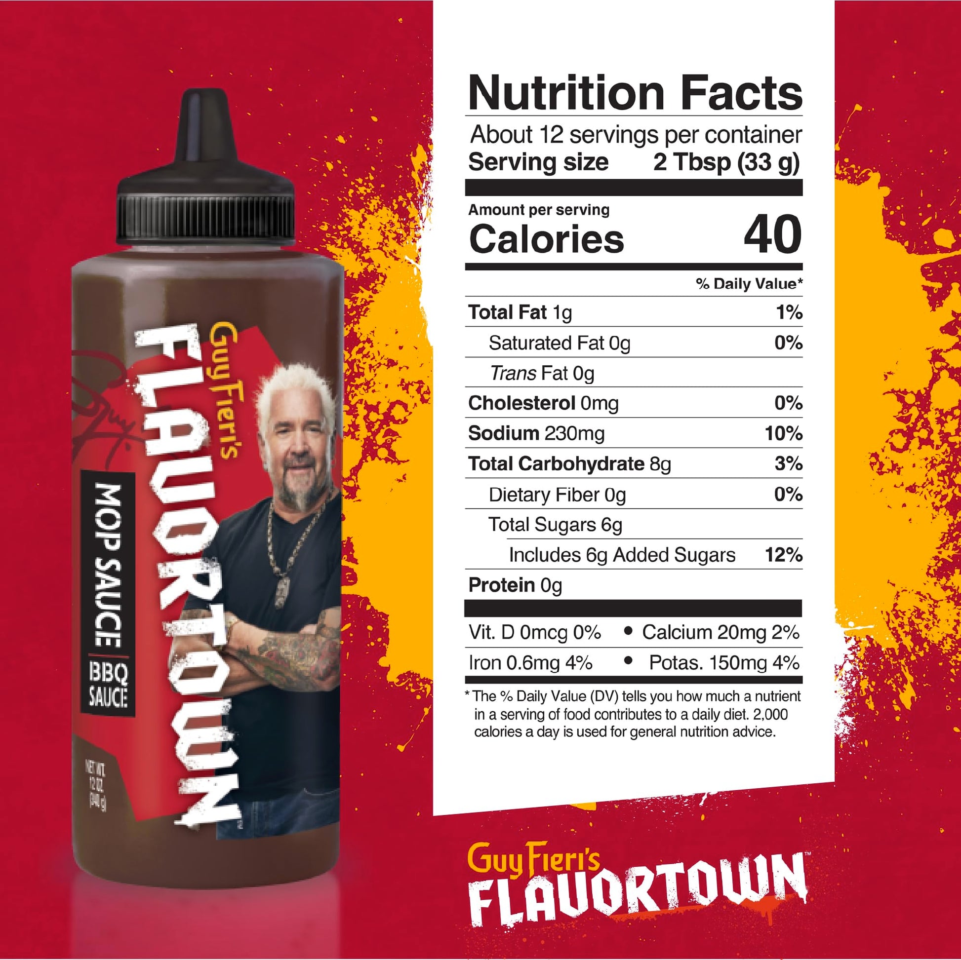 Guy Fieri's Flavortown Mop BBQ Sauce - Moppin Barbecue Sauce, Beef Brisket Marinade, Sweet and Tangy, Great for Basting - 14 Ounce (Pack of 2) - CookCave