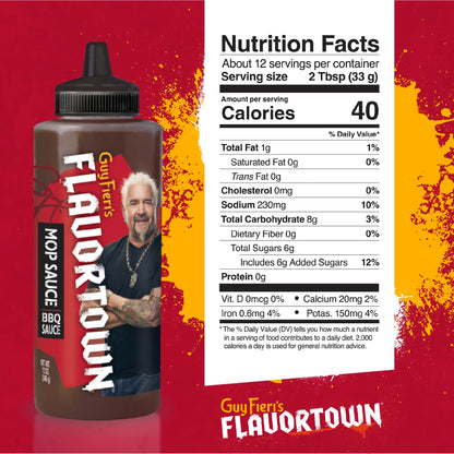 Guy Fieri's Flavortown Mop BBQ Sauce - Moppin Barbecue Sauce, Beef Brisket Marinade, Sweet and Tangy, Great for Basting - 14 Ounce (Pack of 2) - CookCave