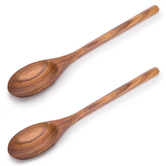 HAKSEN 2PCS Wooden Cooking Spoons, Wooden Kitchen Utensil Large Cooking Spoon for Cooking Serving Mixing - CookCave