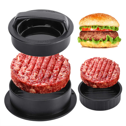 Hamburger Press Patty Maker, Burger Press, 3 in 1 Non-Stick Meat Beef Veggie Hamburger Mold, Kitchen Gadgets to Make Patty for Stuffed Slider BBQ Barbecue Grilling - CookCave