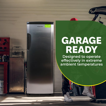 Hamilton Beach Upright Freezer, Deep Freeze, Stainless Steel Freezer with Drawer Compartments, 11 cu. ft. Freezer – 25”D x 23.6”W x 66.5”H - CookCave