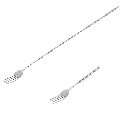 Haosie Extendable Fork, 8.7 to 25.4 Inch Long Handle Fork, Extra Long Fork, Telescopic BBQ Fork, Stainless Steel Dinner Fork, Fruit Dessert Fork Long Handle Cutlery Stainless Steel Tableware（1pcs） - CookCave