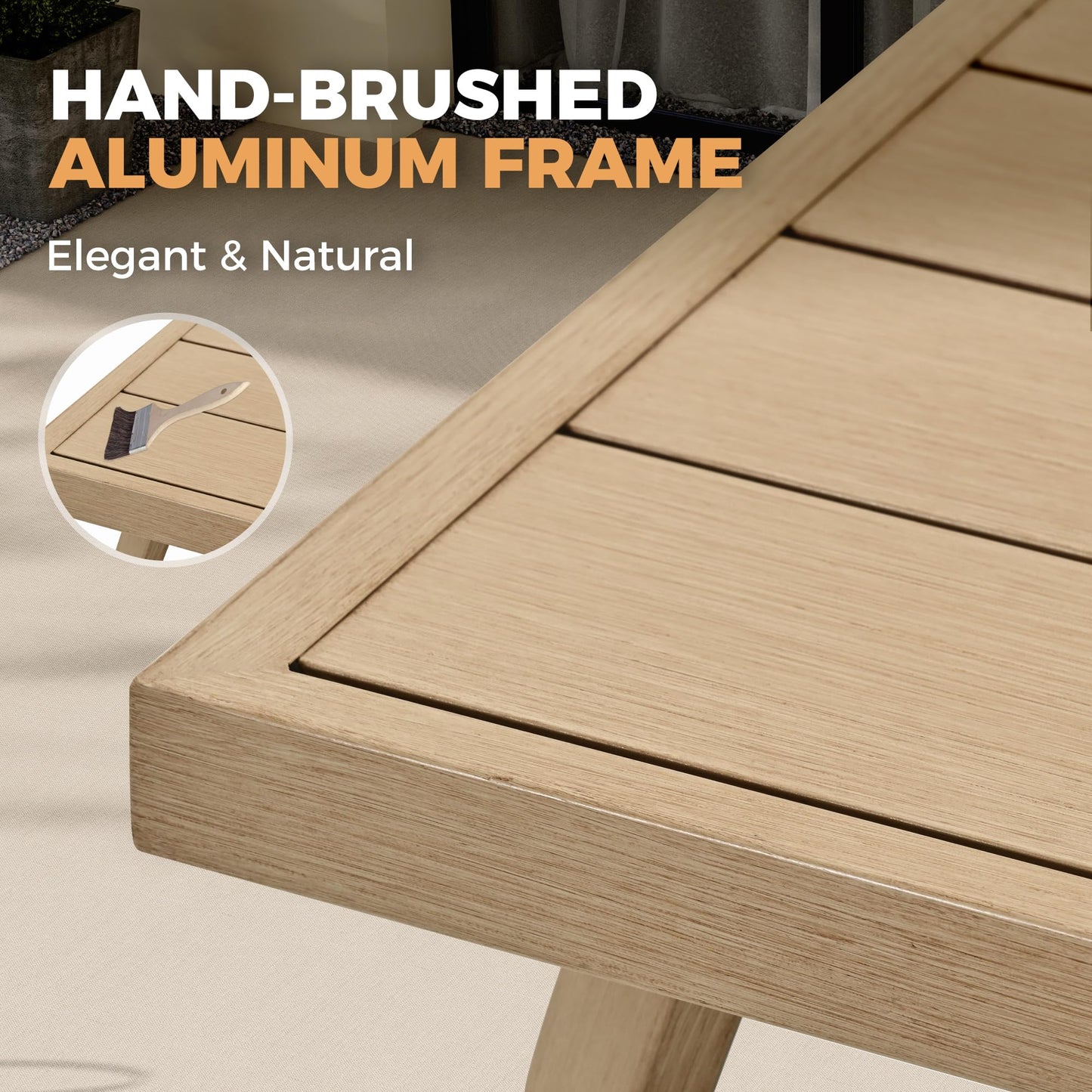 HAPPATIO Aluminum 9 Piece Patio Dining Sets, Outdoor Dining Set for 8, Patio Furniture Sets, 2 Swivel Dining Chairs, 6 Dining Chairs, Aluminum Furniture Set for Patio, Yard (Beige) - CookCave