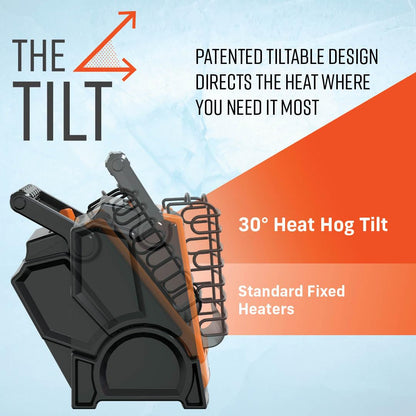 Heat Hog 18,000 BTU Portable Propane Radiant Space Heater, Indoor, Outdoor, Garage, Camping, Outdoor Sports, Boating, RVs, Tiltable Design, Gas Powered - CookCave