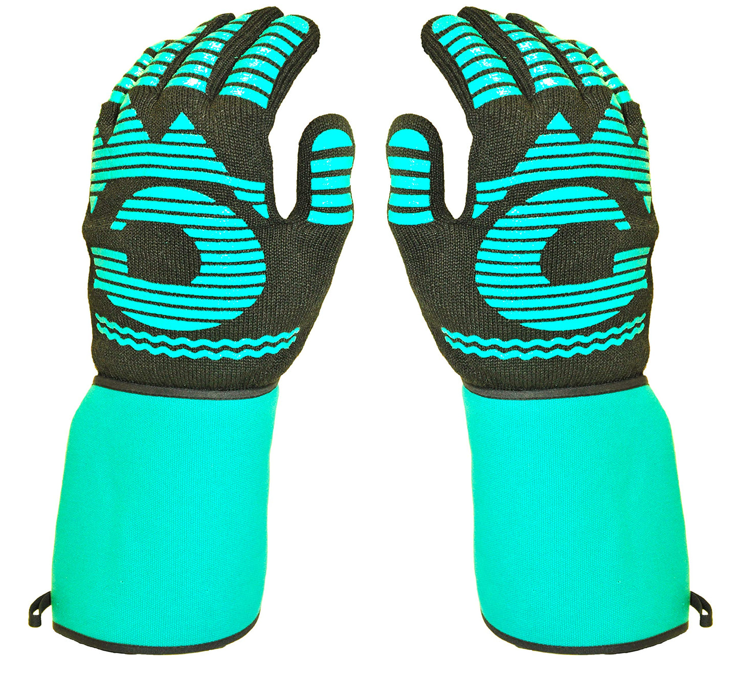 Heat Resistant Gloves - 1472 ℉ Grilling Gloves For Fireplace - Barbeque Accessories For Kitchen - BBQ Gloves - Oven Mitt For Oven, 1 Pair Easy Slip-on Long Cuff, Dupont Nomex HeatFiber is Made In USA - CookCave