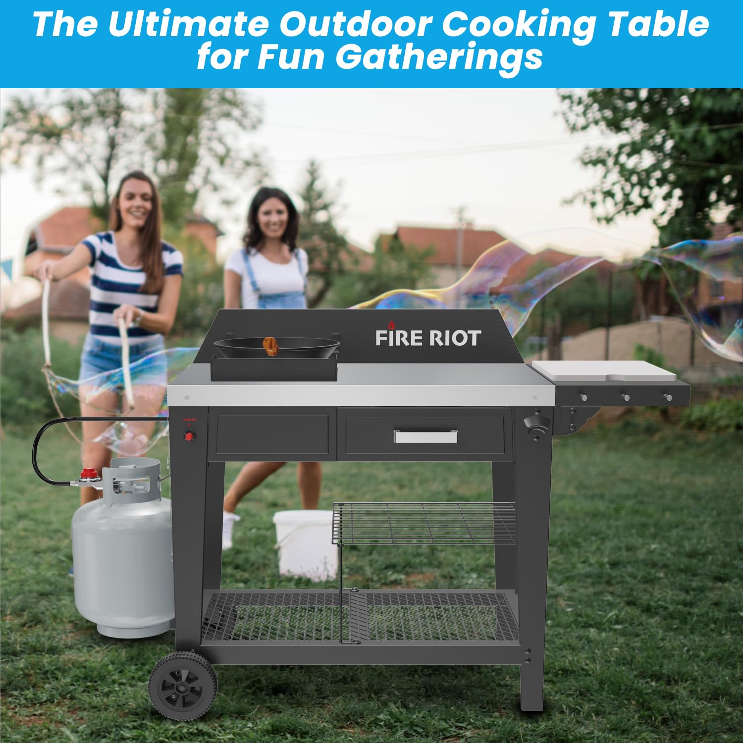 Heavy-Duty Outdoor Wok Cooking Station – 50,000 BTU Wok Burner - High-Performance 12.59” Carbon Steel Wok - Perfect for Stir-Frying, Searing, Tailgating, Fishing and Outdoor Wok Station - CookCave