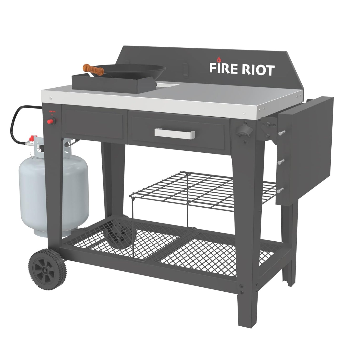 Heavy-Duty Outdoor Wok Cooking Station – 50,000 BTU Wok Burner - High-Performance 12.59” Carbon Steel Wok - Perfect for Stir-Frying, Searing, Tailgating, Fishing and Outdoor Wok Station - CookCave