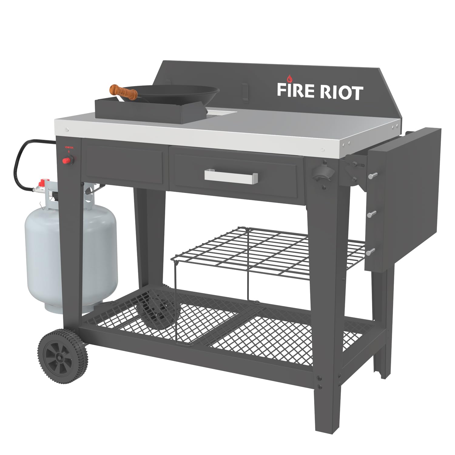 Heavy-Duty Outdoor Wok Cooking Station – 50,000 BTU Wok Burner - High-Performance 12.59” Carbon Steel Wok - Perfect for Stir-Frying, Searing, Tailgating, Fishing and Outdoor Wok Station - CookCave