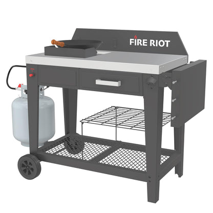 Heavy-Duty Outdoor Wok Cooking Station – 50,000 BTU Wok Burner - High-Performance 12.59” Carbon Steel Wok - Perfect for Stir-Frying, Searing, Tailgating, Fishing and Outdoor Wok Station - CookCave